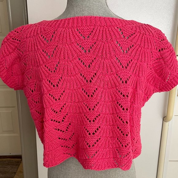 Vintage Handmade Crop Sleeveless Sweater Vest Size Small - Picture 2 of 3